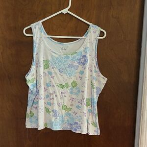 XL Multi Colored Floral Print Sleeveless Top